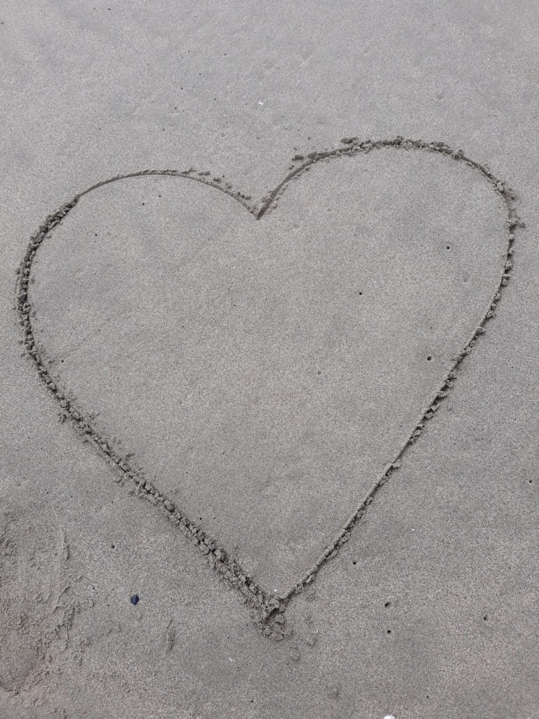 love heart in the sand in Italy