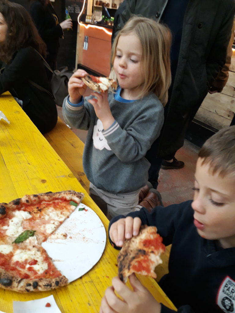 Pizza on our day out at Mercato Metropolitano