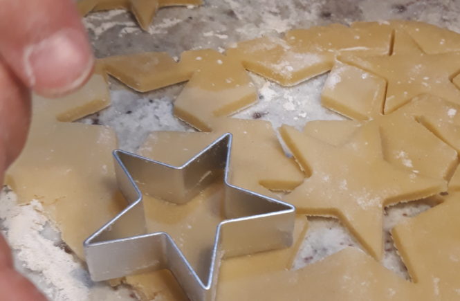 cutting out star shapes for The Magic of Baking